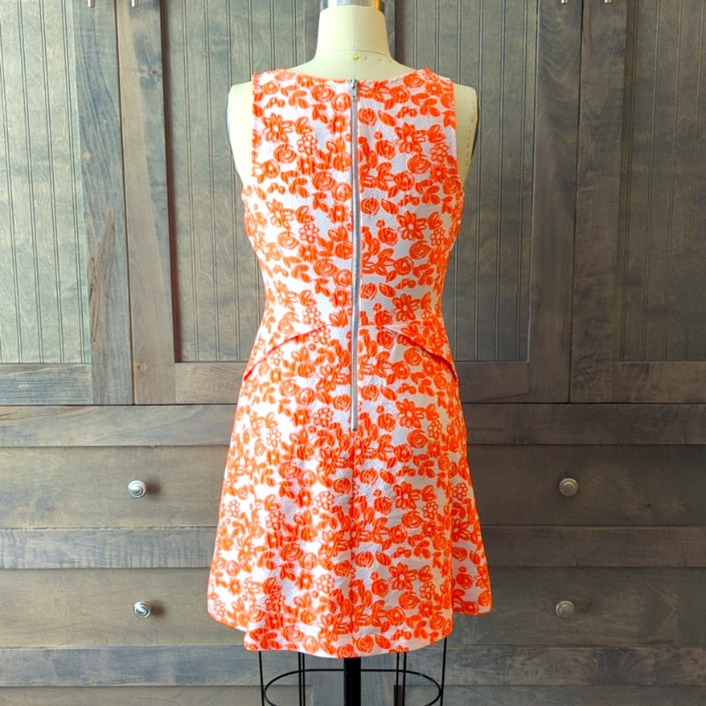 Betsy Johnson jacquard Neón Orange Dress.